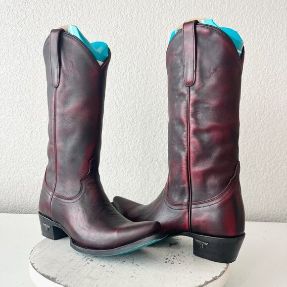 Lane boots Shoes - Lane EMMA JANE Womens Cowboy Boots 7.5 Black Cherry Western Cowgirl Mid Calf